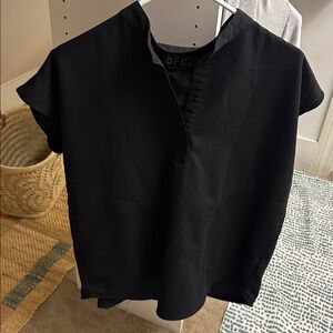 Figs Mandarin Style Scrub Top S Black